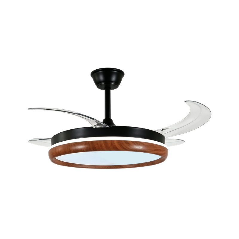 Rusztikus faszemcsés behúzható ventilátorlámpa